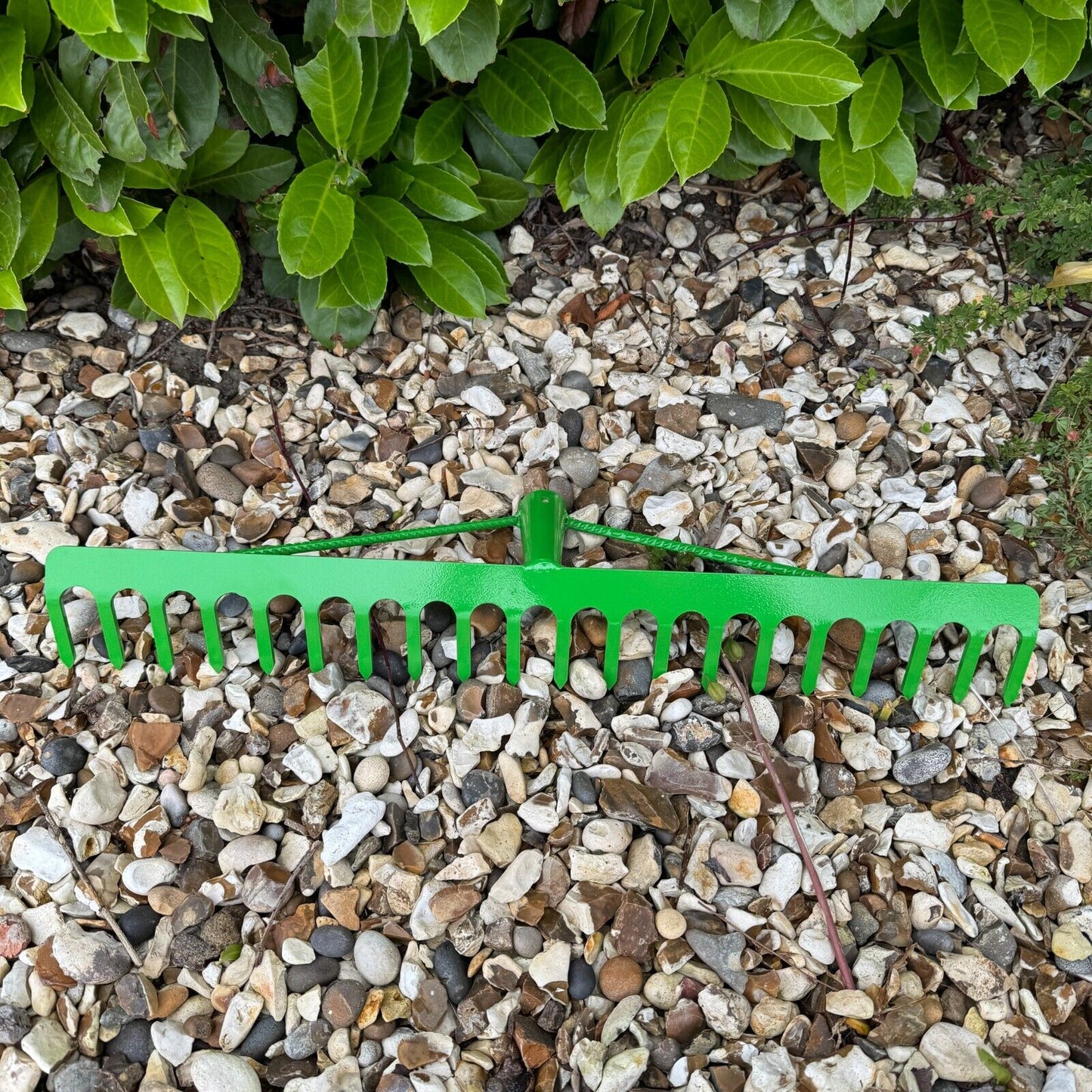 Garden Rake Steel Hardened Heavy-Duty for Hay Leaves Lawn Pebbles Removal Tool