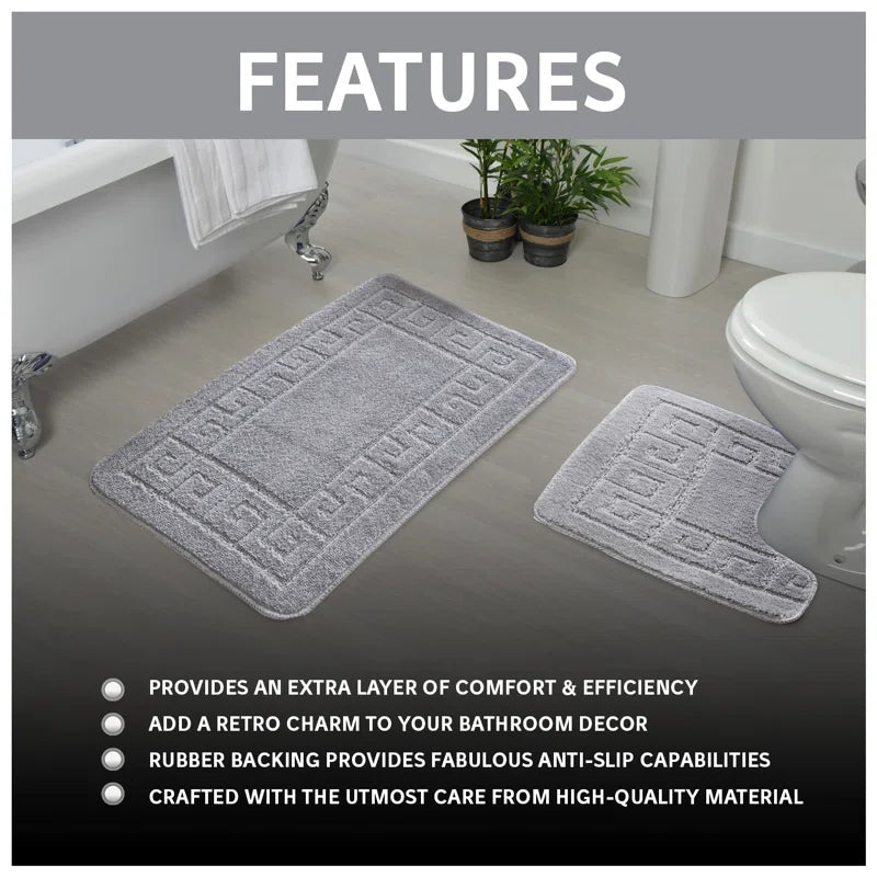 2 Piece Set Rectangle/U-Shaped Bath Mat