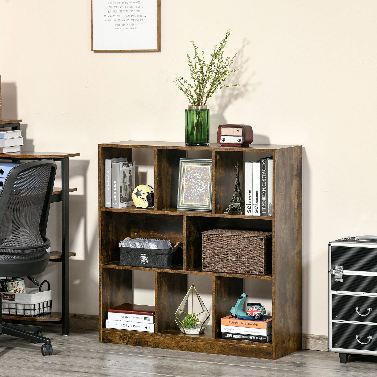Storage Shelf 3-Tier Bookcase Display Rack Home Organizer for Home Office