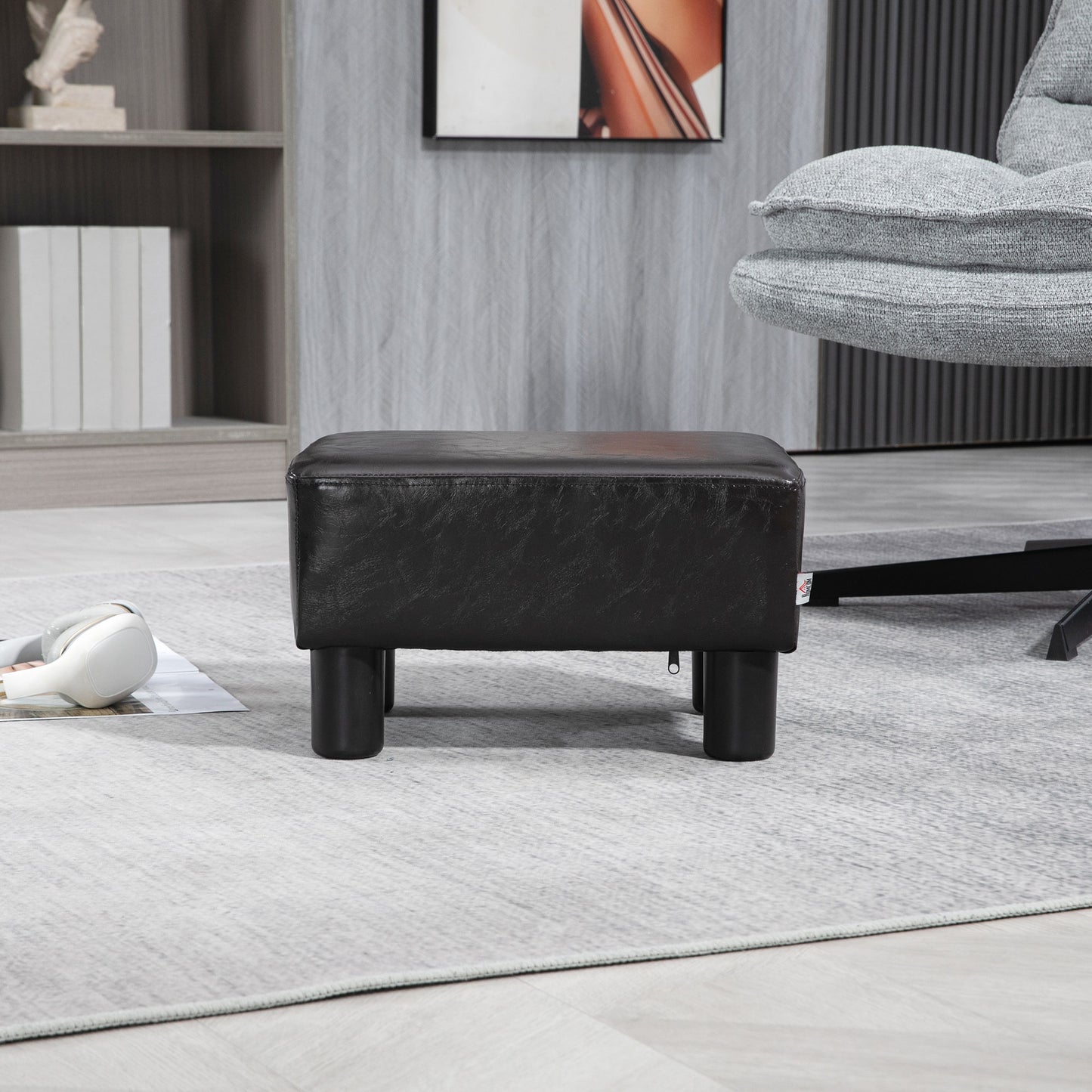 Footstool Small Footrest Upholstery with Plastic Legs