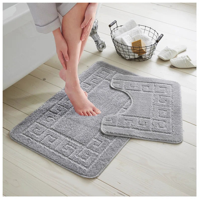 2 Piece Set Rectangle/U-Shaped Bath Mat