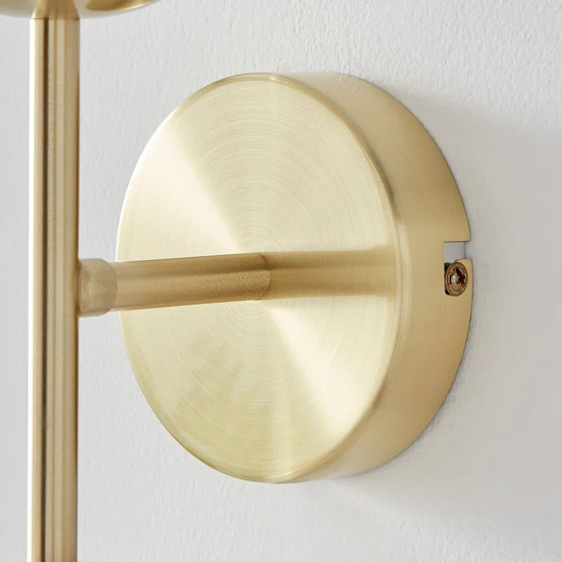 Anjelyna Brass and Frosted Glass Wall Light - Classy Two Light Sconce, Chic Modern Design