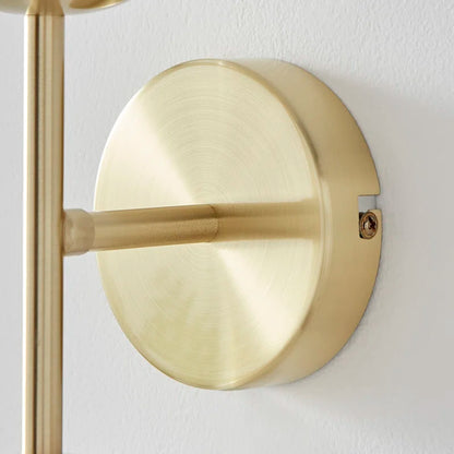 Anjelyna Brass and Frosted Glass Wall Light - Classy Two Light Sconce, Chic Modern Design