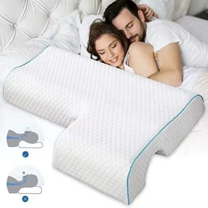 2024 Couples Arched Pillow with Arm Rest Memory Foam anti Hand Pressure Neck Pain Relief Sleeping Cuddle Cervical Latex Cushion