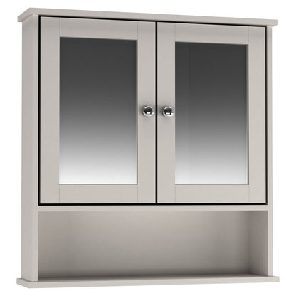 3Pc Bathroom Wood Unit under Sink Cabinet Mirror Cupboard Toilet Paper Dispenser