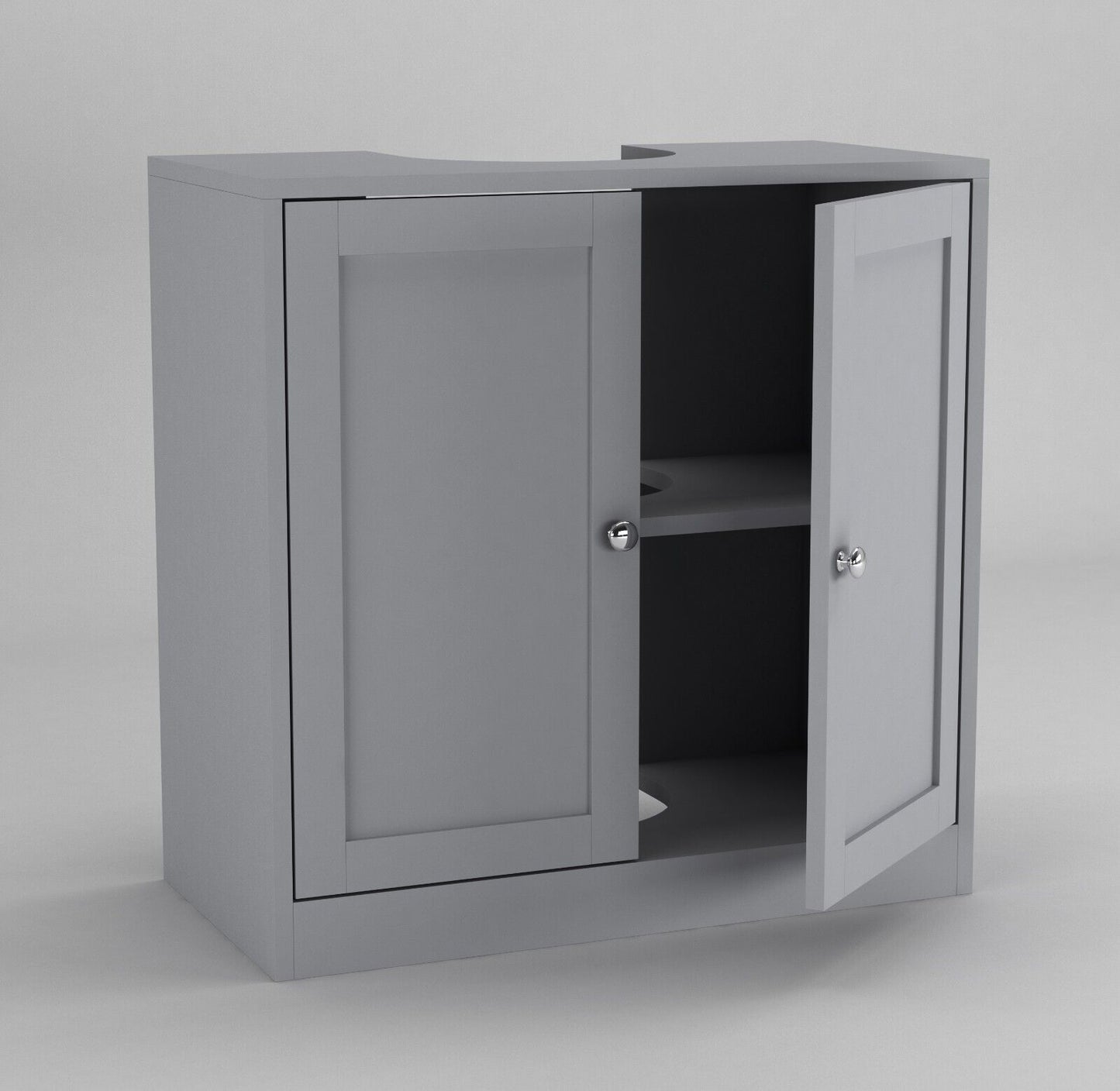 3Pc Bathroom Wood Unit under Sink Cabinet Mirror Cupboard Toilet Paper Dispenser