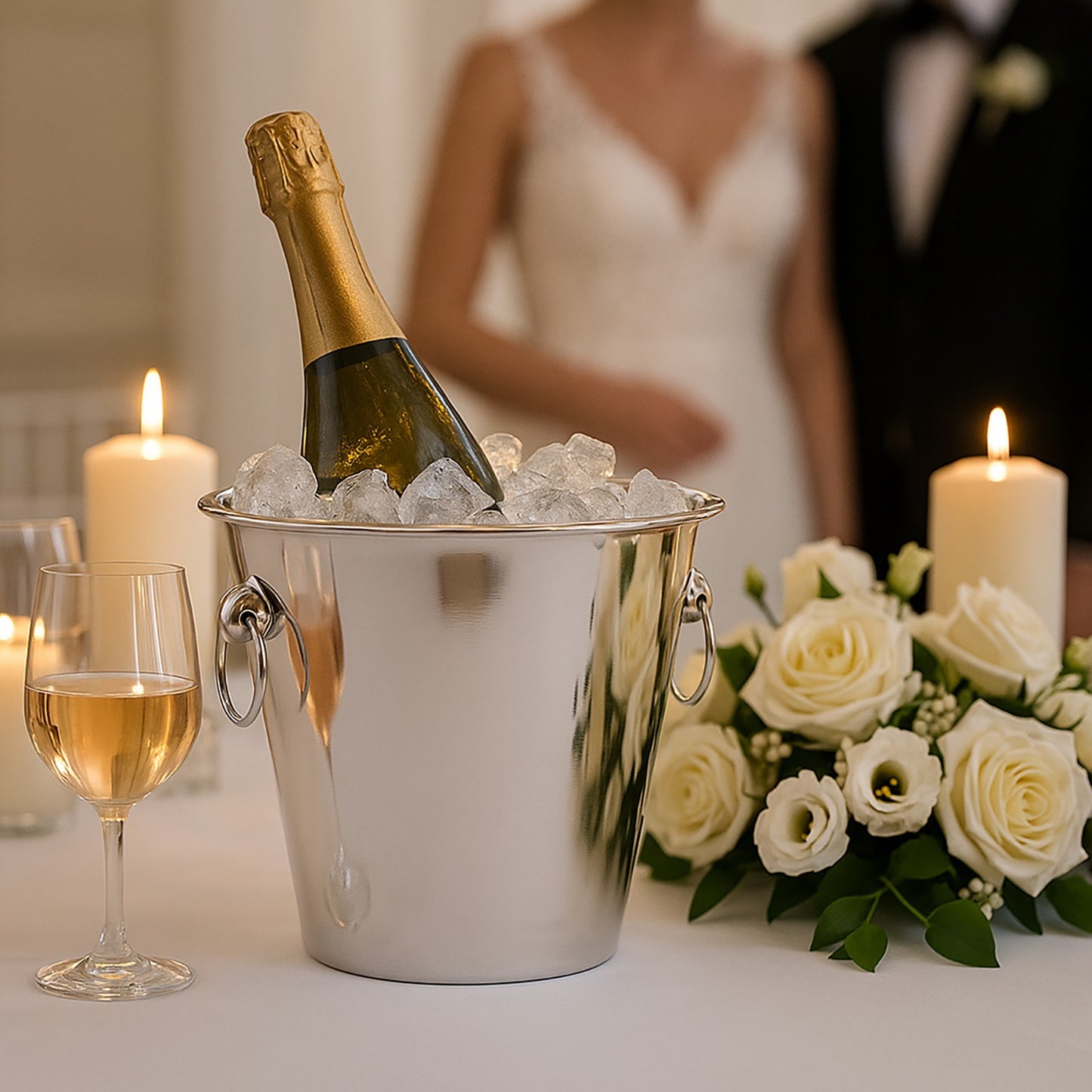 5L Stainless Steel Ice Bucket Champagne Wine Cooler with Handles Bar Pub Party