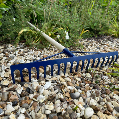 Garden Rake Steel Hardened Heavy-Duty for Hay Leaves Lawn Pebbles Removal Tool