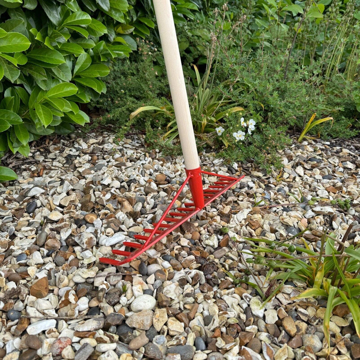 Garden Rake Steel Hardened Heavy-Duty for Hay Leaves Lawn Pebbles Removal Tool