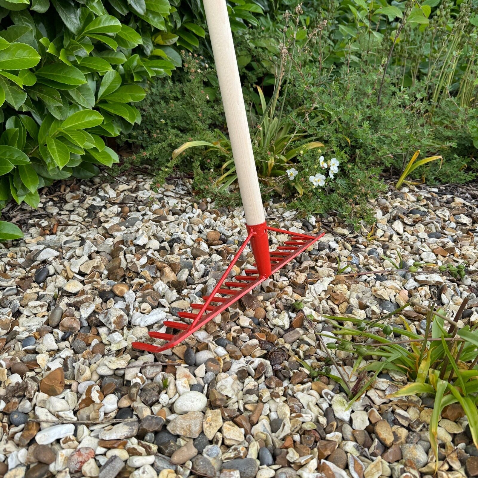 Garden Rake Steel Hardened Heavy-Duty for Hay Leaves Lawn Pebbles Removal Tool