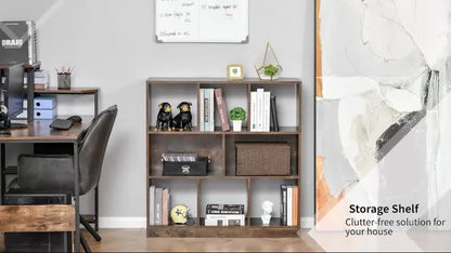 Storage Shelf 3-Tier Bookcase Display Rack Home Organizer for Home Office
