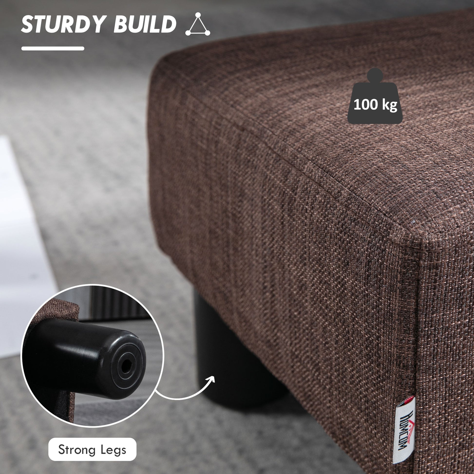 Footstool Small Footrest Upholstery with Plastic Legs