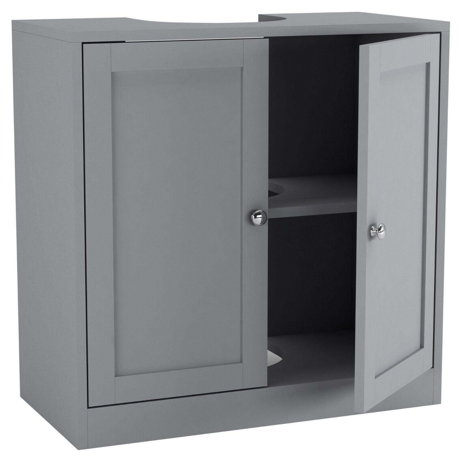 3Pc Bathroom Wood Unit under Sink Cabinet Mirror Cupboard Toilet Paper Dispenser
