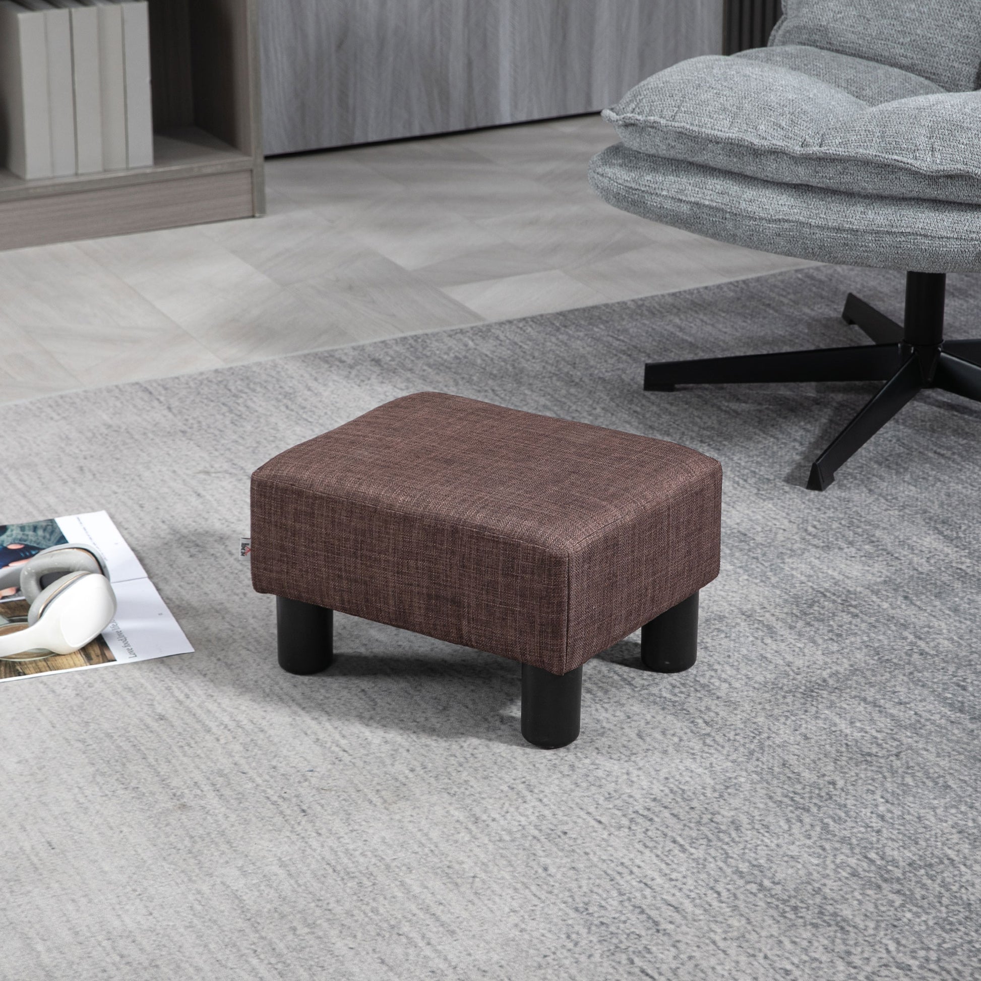 Footstool Small Footrest Upholstery with Plastic Legs