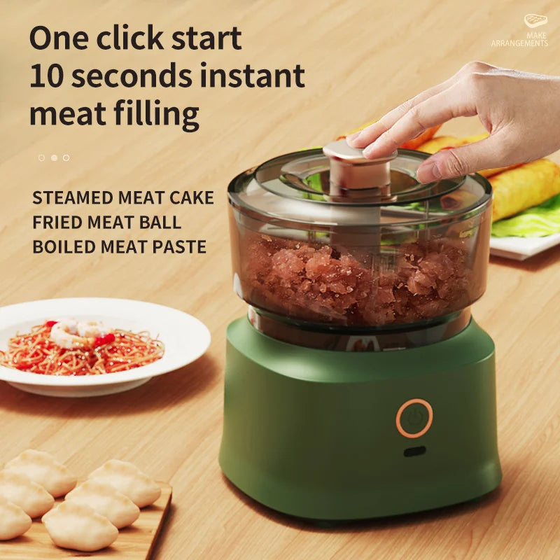 Mini Wireless Electric Garlic Press Dual Purpose Garlic Puree 350Ml Usb Charging Kitchen Food Shredder Meat Grinder Vegetable