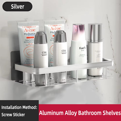 Wall Hanging Corner Rectangular Rack Bathroom Shelf Towel Rack Shelves Wall Shower Shampoo Rack No Drill Shelf Tripod