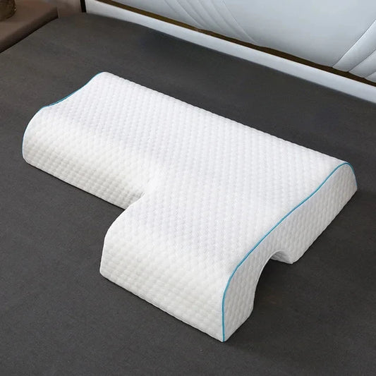2024 Couples Arched Pillow with Arm Rest Memory Foam anti Hand Pressure Neck Pain Relief Sleeping Cuddle Cervical Latex Cushion
